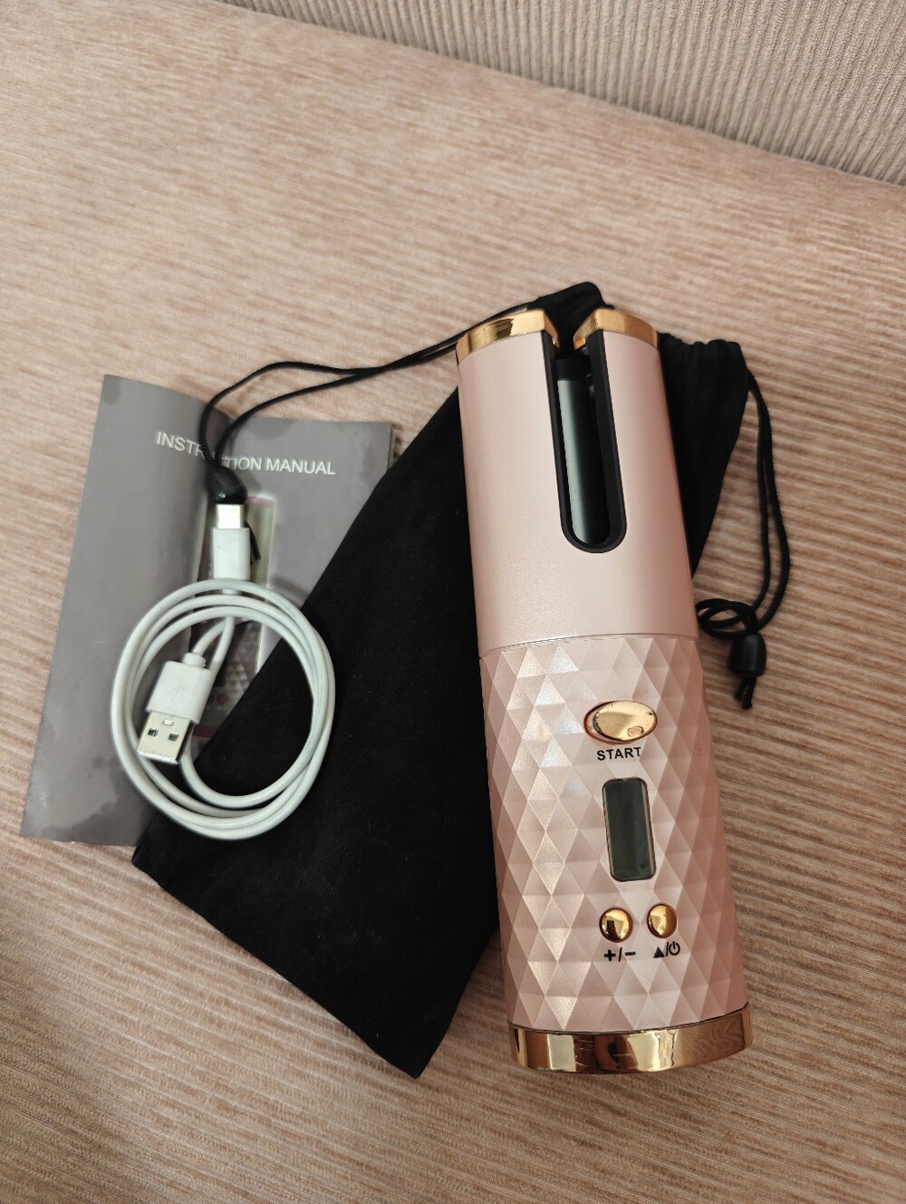 Cordless Automatic Hair Curler Rose Gold - Rechargeable